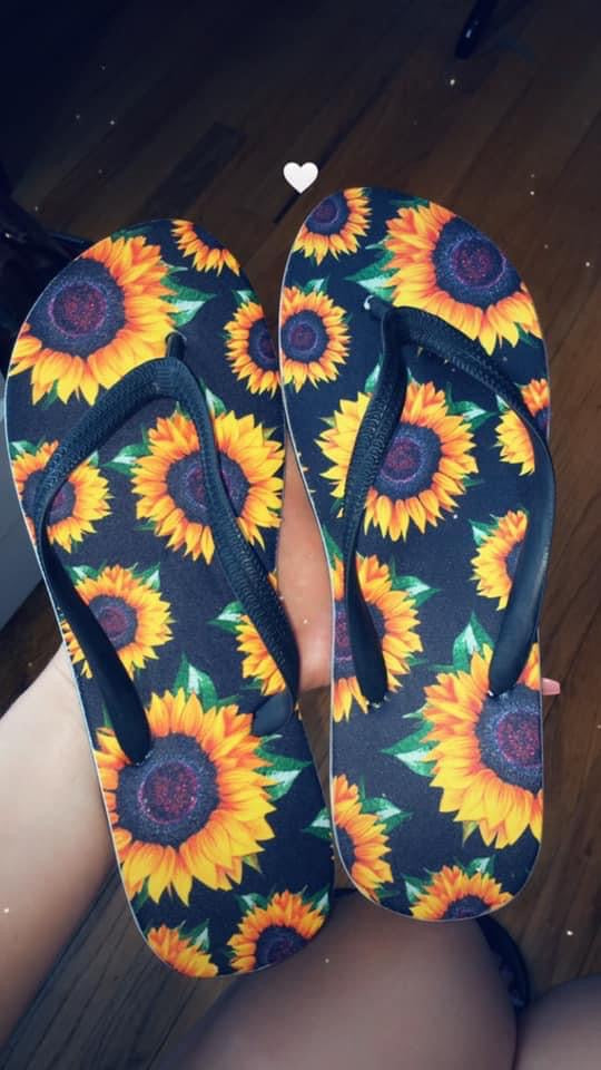 Sunflower Flip Flops